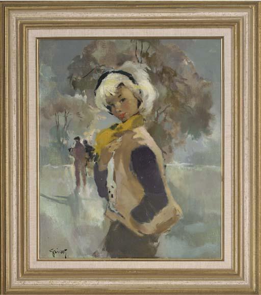 Pierre Grisot - Collelle in a yellow scarf
