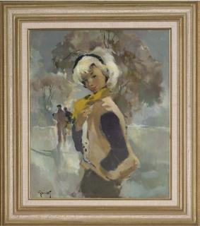 Pierre Grisot - Collelle in a yellow scarf