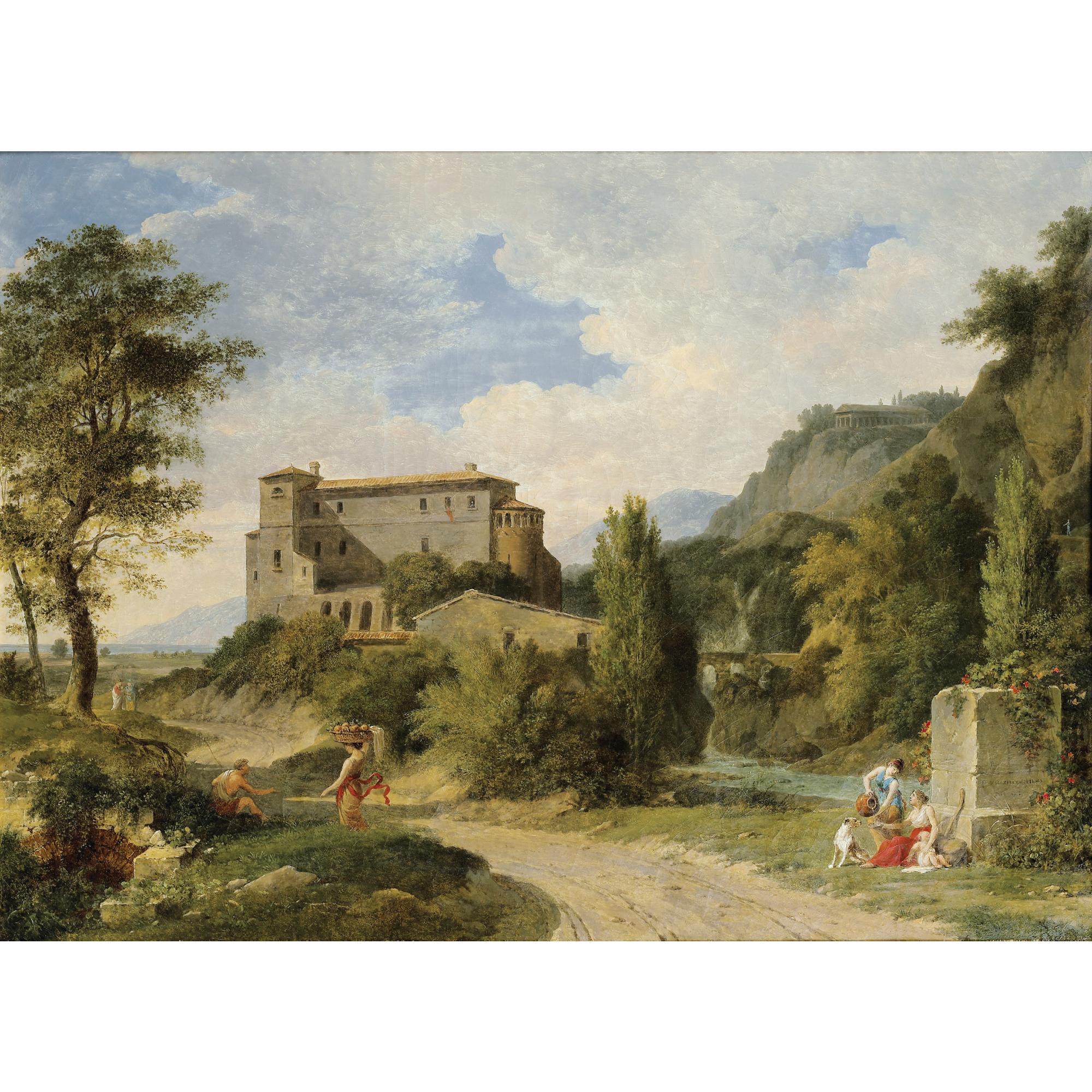 Pierre-Henri de Valenciennes - Paysage Arcadien Paysage Avec Diane Au Bain Surprise Par Actéon 