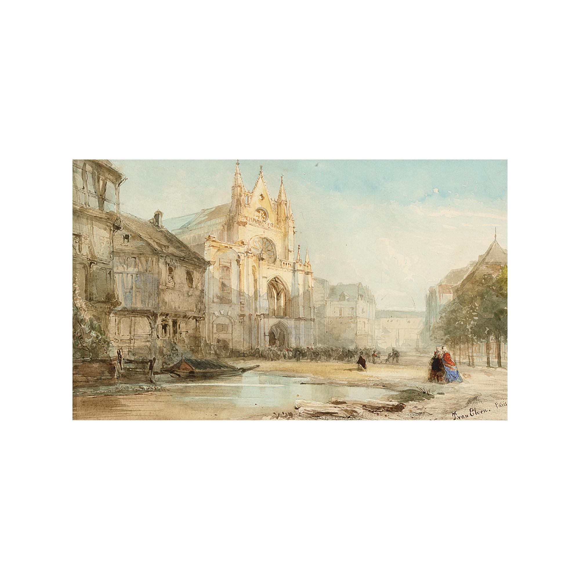 Pierre Henri Tetar van Elven - A View Of A Church, Paris