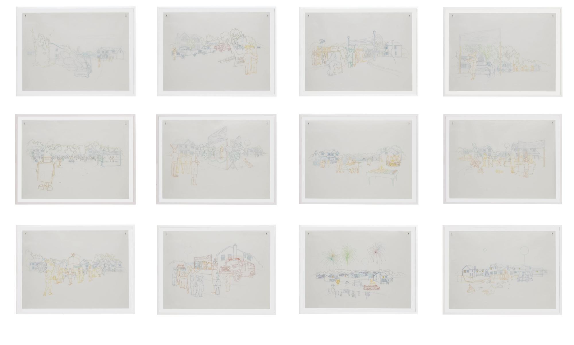 Pierre Huyghe - Streamside Day, Celebration Sketches