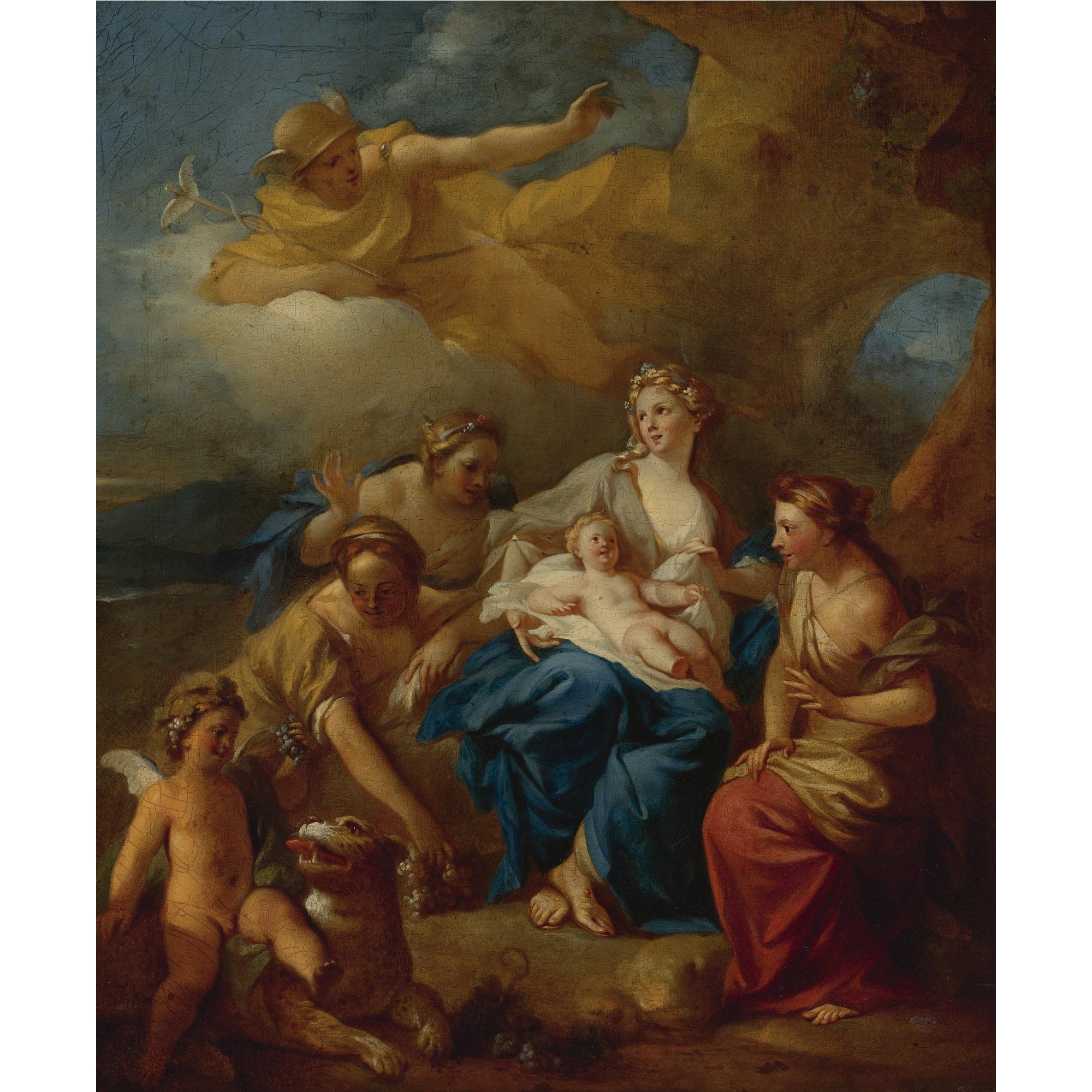 Pierre-Jacques Cazes - Mercury Entrusting Bacchus To The Nymphs Of Mount Nysa 