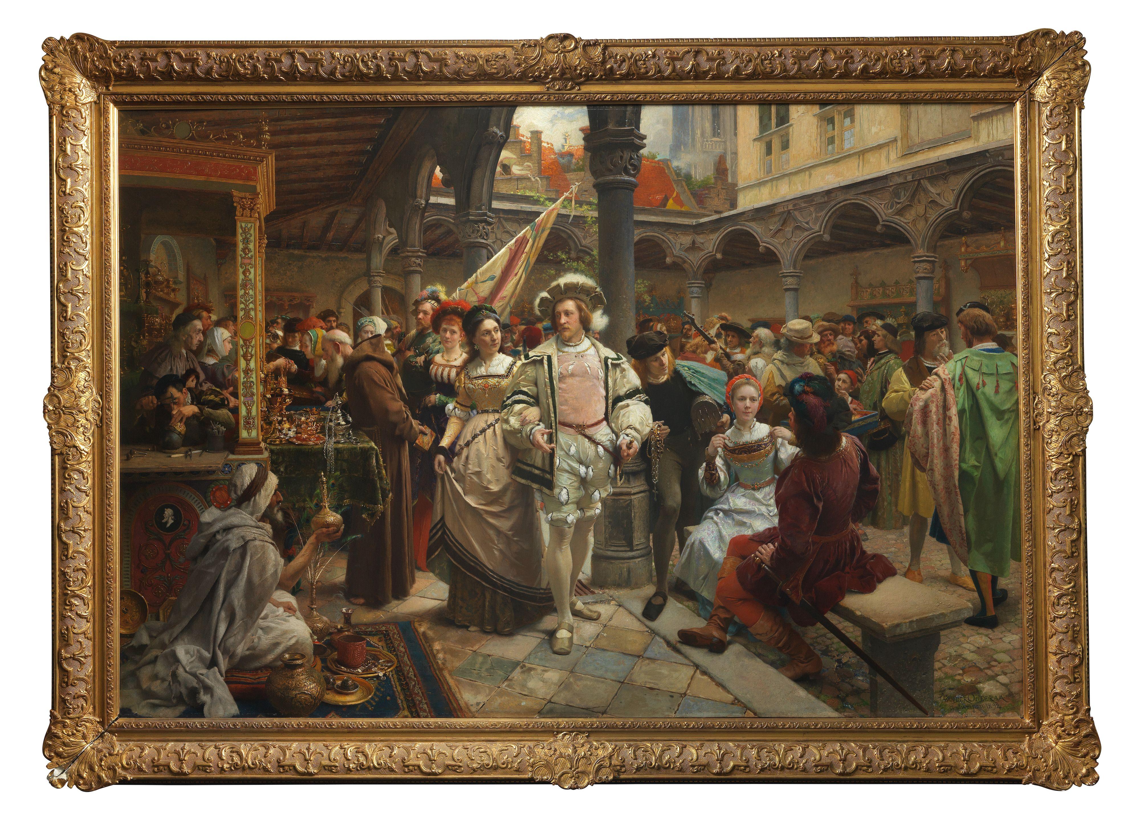 Pierre Jan van der Ouderaa - Foor in de Oude Buers te Antwerpen