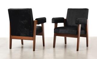 Pierre Jeanneret - Pair Of Advocate Chairs (Hide)