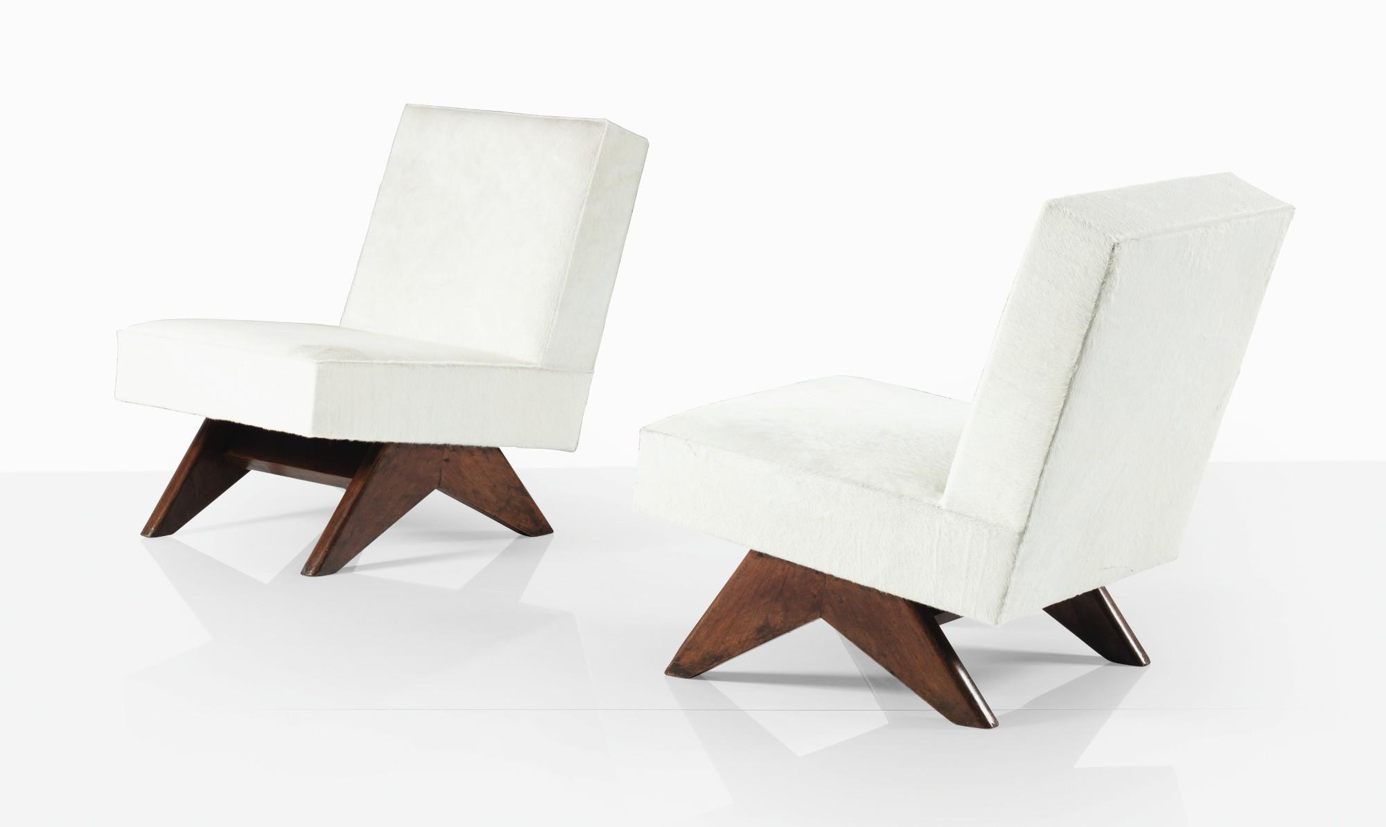 Pierre Jeanneret - Pair Of Low Chairs Pj-Si-36-A  [Paire De Chauffeuses Basses Pj-Si-36-A]