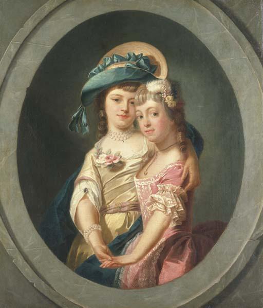 Pierre Joseph Lion - Portrait of Miss Lucy and Miss Frances Carpenter