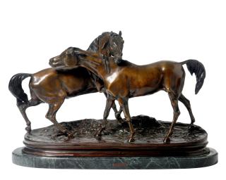 Pierre Jules Mène - Accolade (Tachiani and Nedjébé, chevaux arabes)