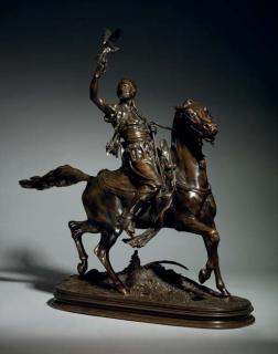 Pierre Jules Mène - Fauconnier arabe à cheval (An Arab falconer)