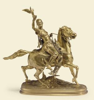 Pierre Jules Mène - Fauconnier arabe à cheval