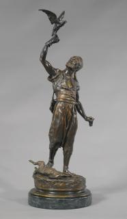 Pierre Jules Mêne - French fauconnier Arabe À Pied (Arab Falconer On Foot)