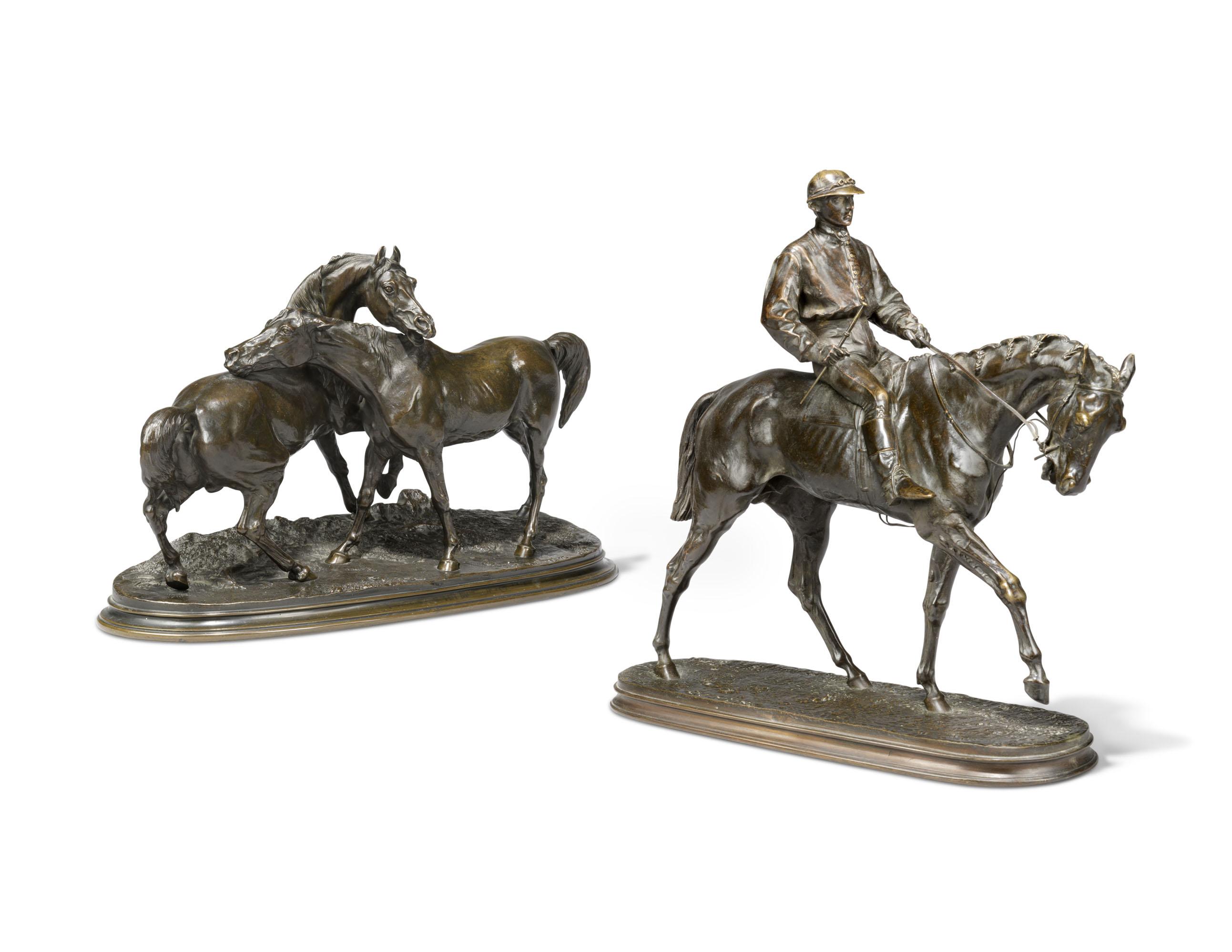 Pierre Jules Mêne - L\'Accolade No. 2 (The Embrace No. 2) And Vainqueur Du Derby (Derby Winner)