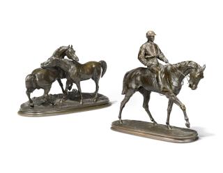 Pierre Jules Mêne - L\'Accolade No. 2 (The Embrace No. 2) And Vainqueur Du Derby (Derby Winner)