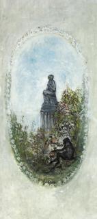 Pierre Laprade - A monkey picking fruit before a classical statue