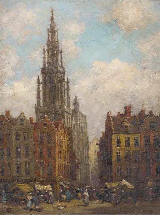 Pierre Le Boeuff - A bustling Continental market place