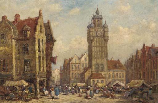 Pierre Le Boeuff - A bustling Continental marketplace