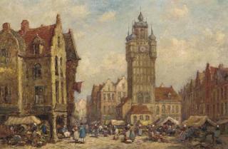 Pierre Le Boeuff - A bustling Continental marketplace