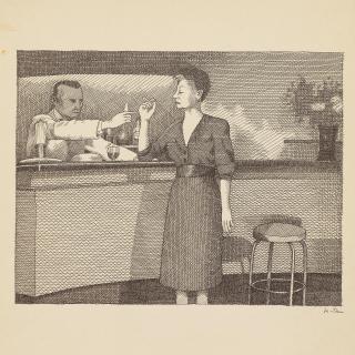 Pierre Le-Tan - Dame au bar
