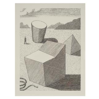 Pierre Le-Tan - Formes géométriques, une corde et un homme