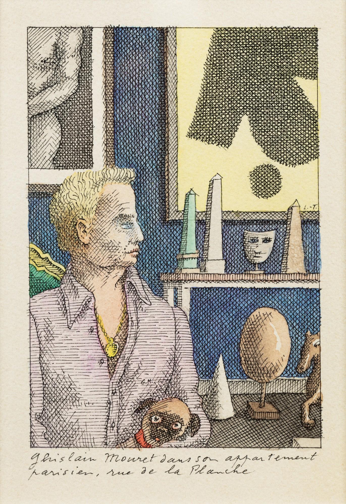 Pierre Le-Tan - Ghislain Mouret dans son appartement parisien, rue de la Planche