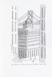 Pierre Le-Tan - Une vue du Oakland Bay Bridge depuis San Francisco