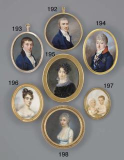 Pierre Louis Bouvier - A young gentleman, in blue coat with brown collar, white waistcoat and cravat