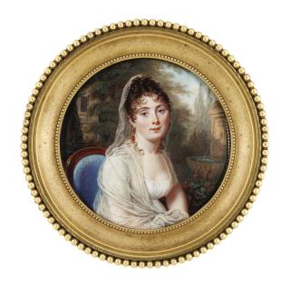 Pierre Louis Bouvier - Portrait Of Louise Elizabeth Emilie Von Wattenwyl, Née Von Ernst (1771-1852), Circa 1804