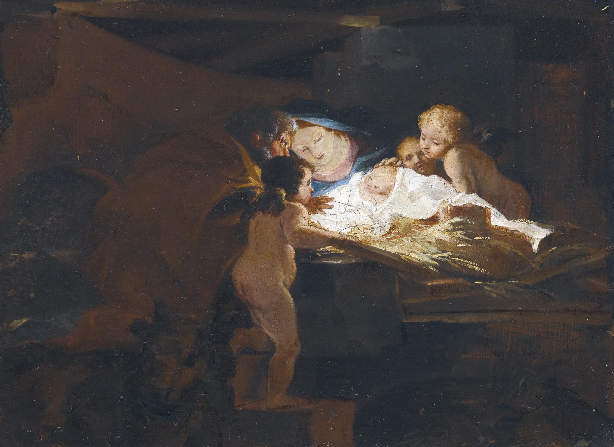 Pierre-Louis Cretey - La Nativitépierre-Louis Cretey ; The Nativity ; Oil On Canvas