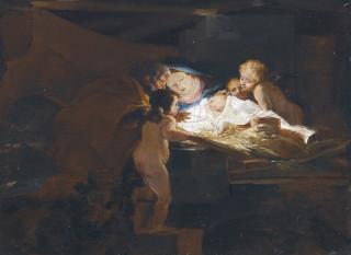 Pierre-Louis Cretey - La Nativitépierre-Louis Cretey ; The Nativity ; Oil On Canvas