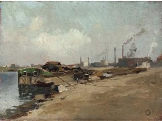 Pierre Louis Léger Vauthier - L\'allée d\'arbres; and bords de Seine