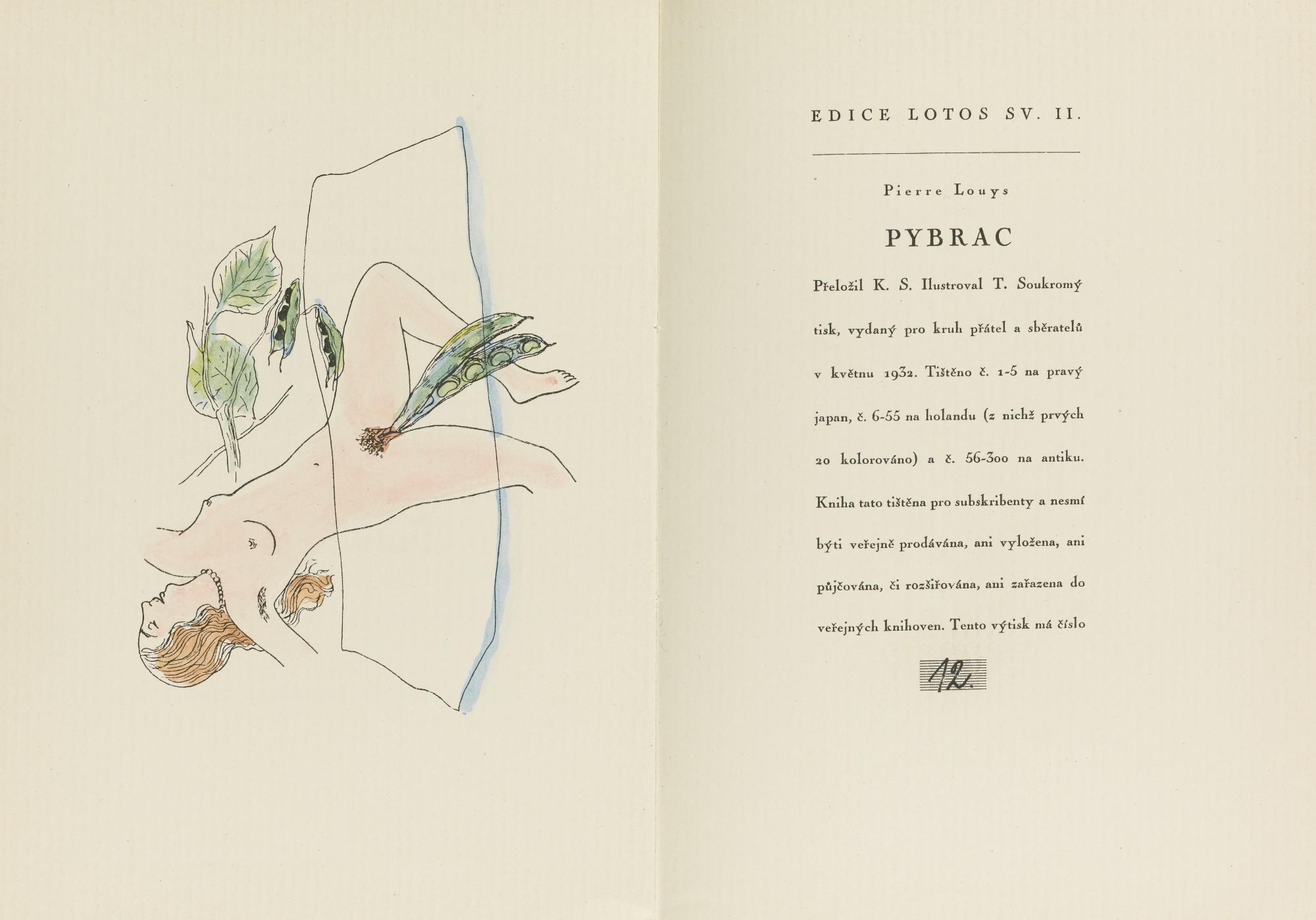 Pierre Louys - Swiss pybrac. Prague: Edice Lotos, 1932