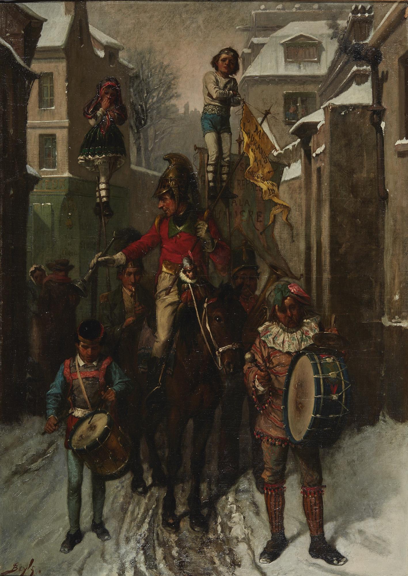 Pierre-Marie Beyle - The Circus Coming Into Town On A Snowy Evening
