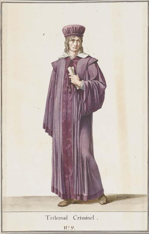 Pierre-Narcisse Guérin - A judge of the Criminal Court holding a document
