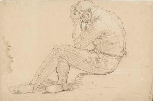 Pierre-Narcisse Guérin - Homme Assis, La Tête Entre Les Mains