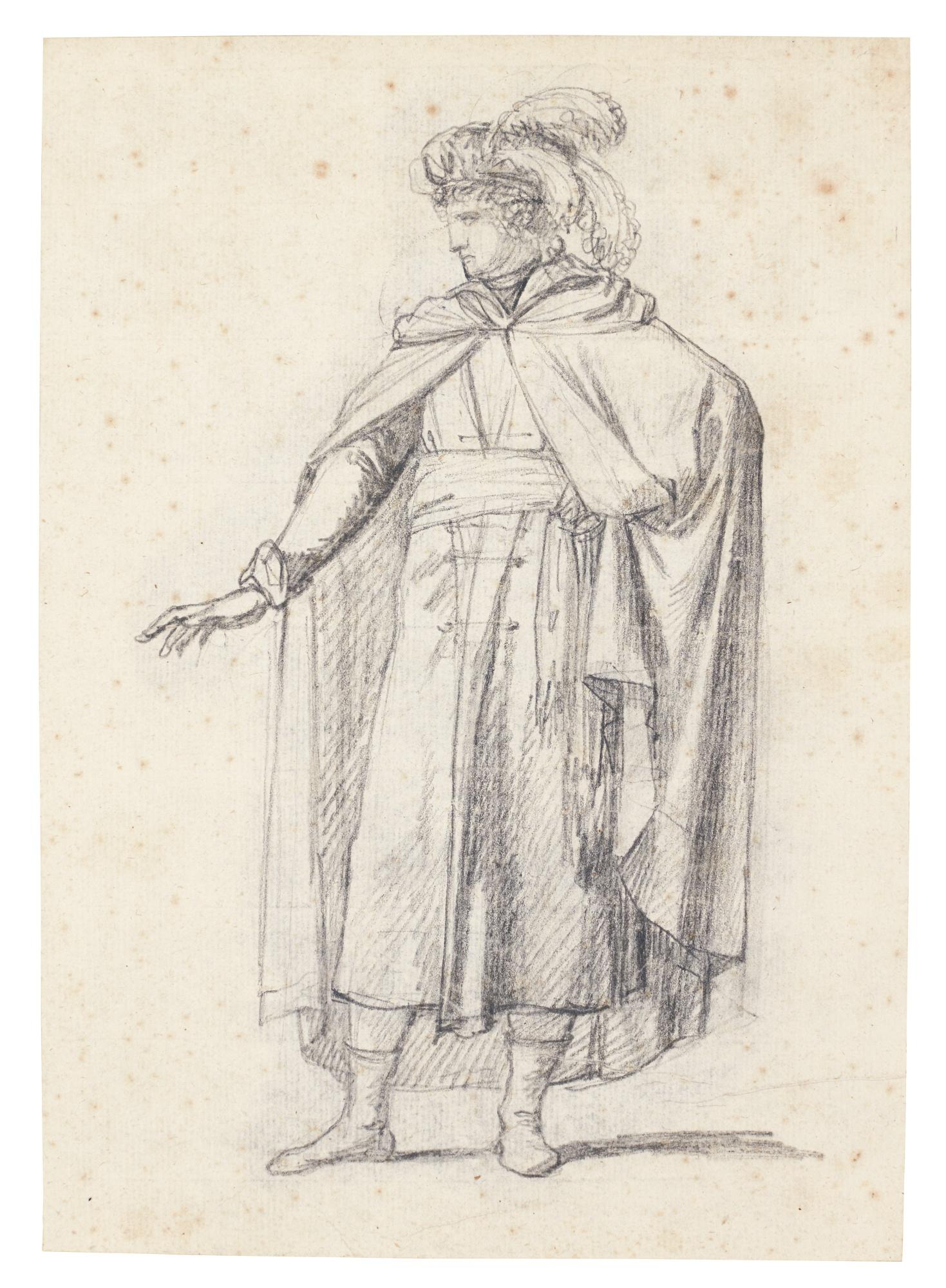 Pierre-Narcisse Guérin - Standing Man In A Plumed Hat: Study For The Robes Of A Parisian Magistrate