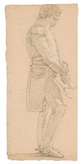 Pierre Narcisse Guérin - Un officier, de profil à droite, tenant son chapeau bicorne