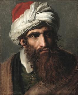 Pierre-Nolasque Bergeret - Portrait Of A Man In A Turban, Three-Quarter Profile