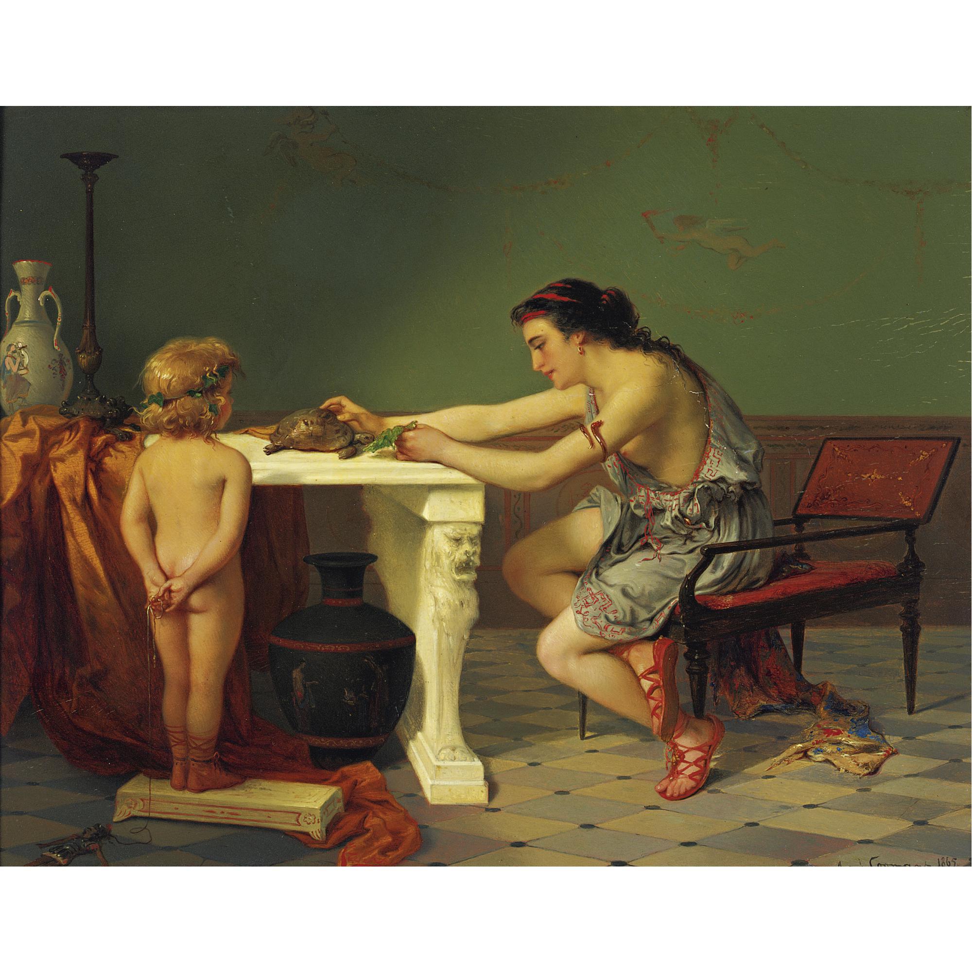 Pierre Olivier Joseph Coomans - Feeding The Turtle