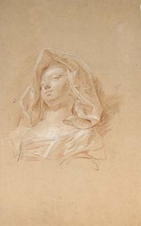Pierre Parrocel - Une femme, drapée en buste, tournée vers la gauche