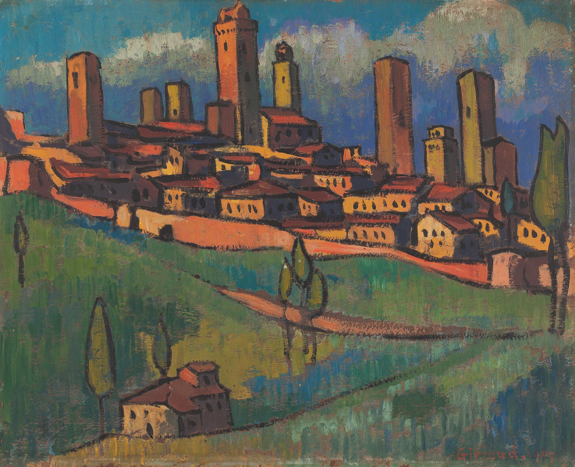 Pierre-Paul Girieud - „San Gimignano de la route de Sienne“