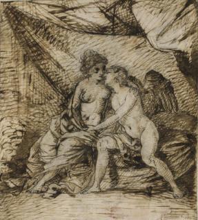 Pierre-Paul Prud\'Hon - L\'Amour et Psyché (recto); Croquis (verso)