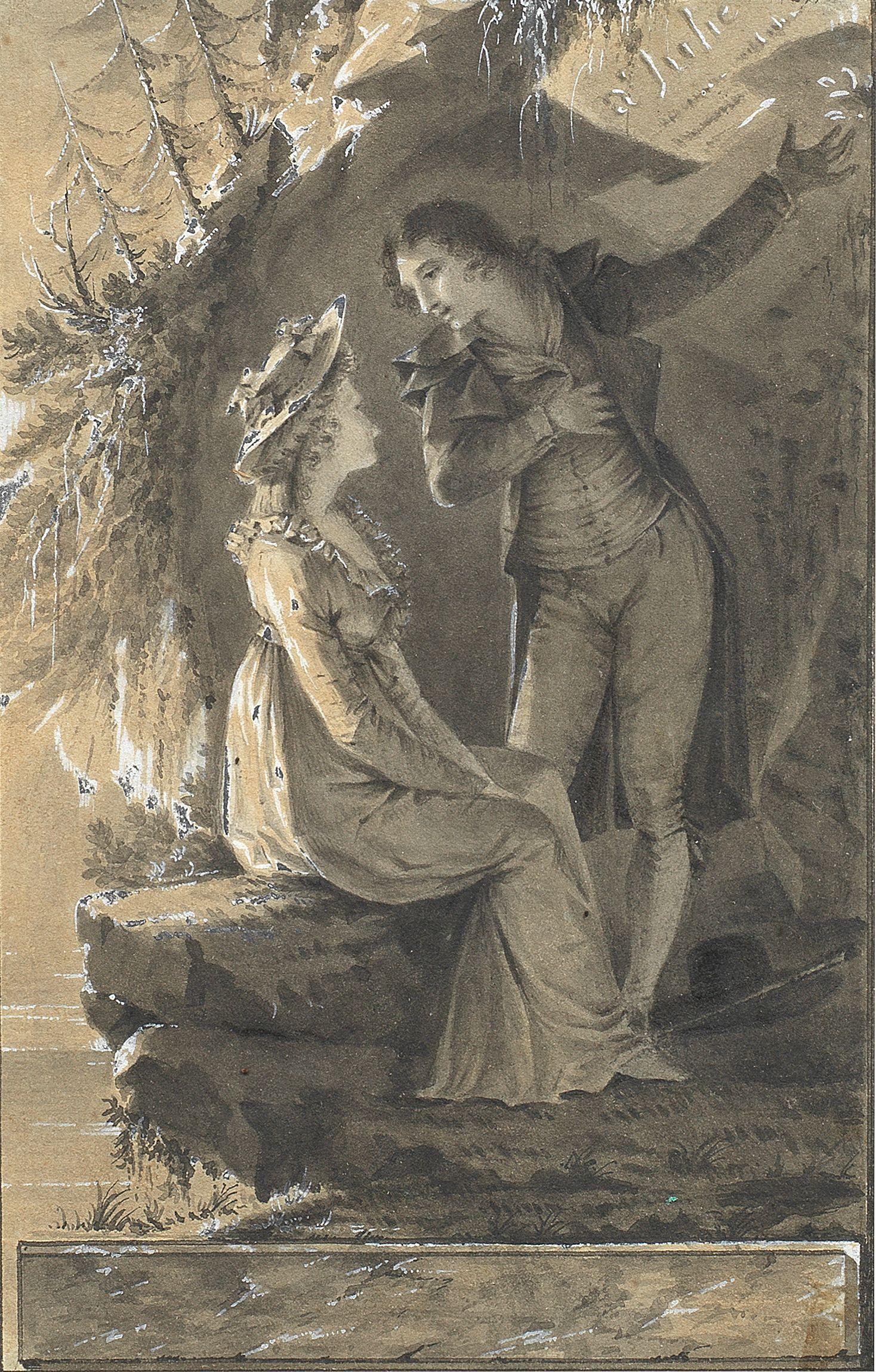 Pierre-Paul Prud\'hon - Le Serment or The Oath from Jean Jacque Rosseau\'s Julie ou la Nouvelle Héloïse (Part 4, Letter XVII)