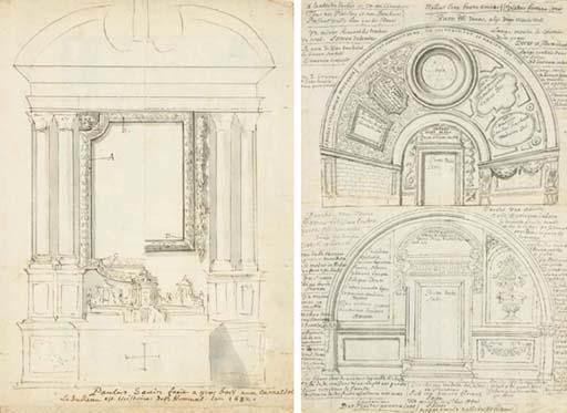 Pierre-Paul Sevin - Projets alternatifs de maître autel; et Deux projets de portes monumentales