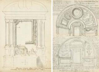 Pierre-Paul Sevin - Projets alternatifs de maître autel; et Deux projets de portes monumentales