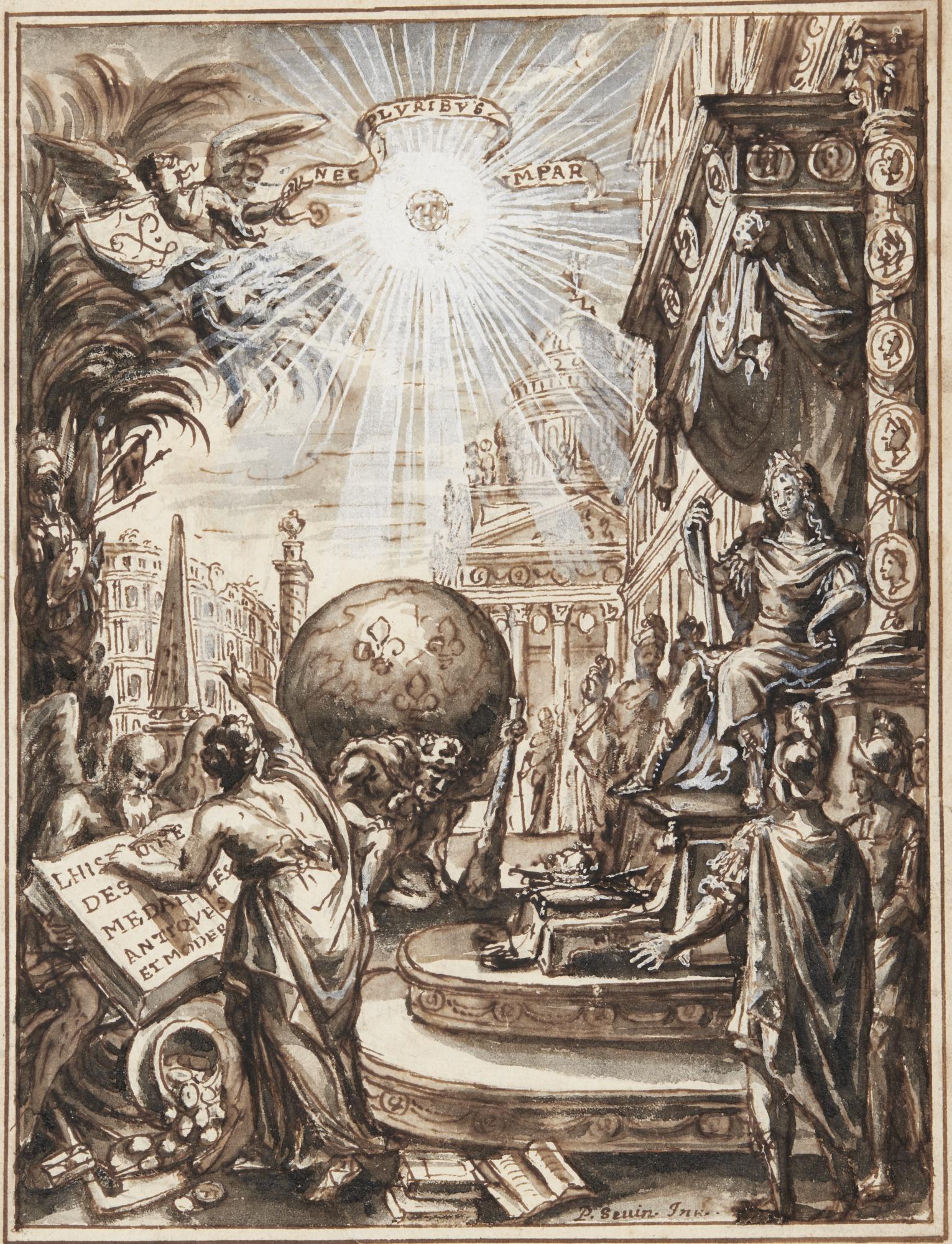 Pierre-Paul Sevin - Study For A Frontispiece For \'L\'Histoire Des Médailles Antiques Et Modernes\'