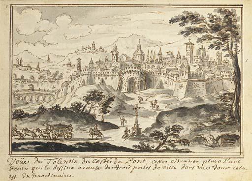 Pierre-Paul Sevin - Vue de Tolentino; et Vue de Tolentino du côté du pont