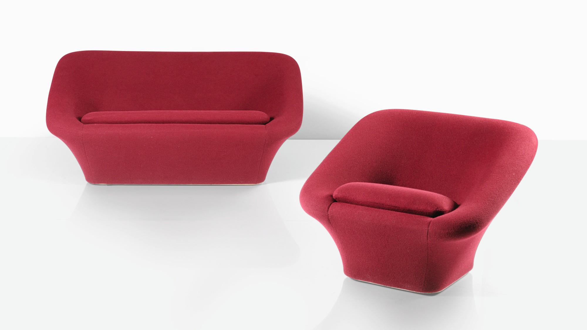 Pierre Paulin - Sofa F564 And Armchair C565, Mushroom Serie  [Canapé F564 Et Fauteuil C565, Série Dite Mushroom]