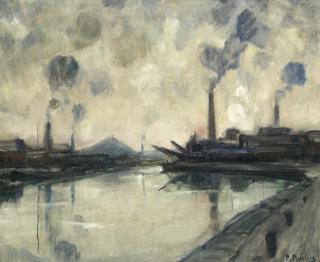 Pierre Paulus De Châtelet - Bords De La Sambre Au Coucher De Soleil