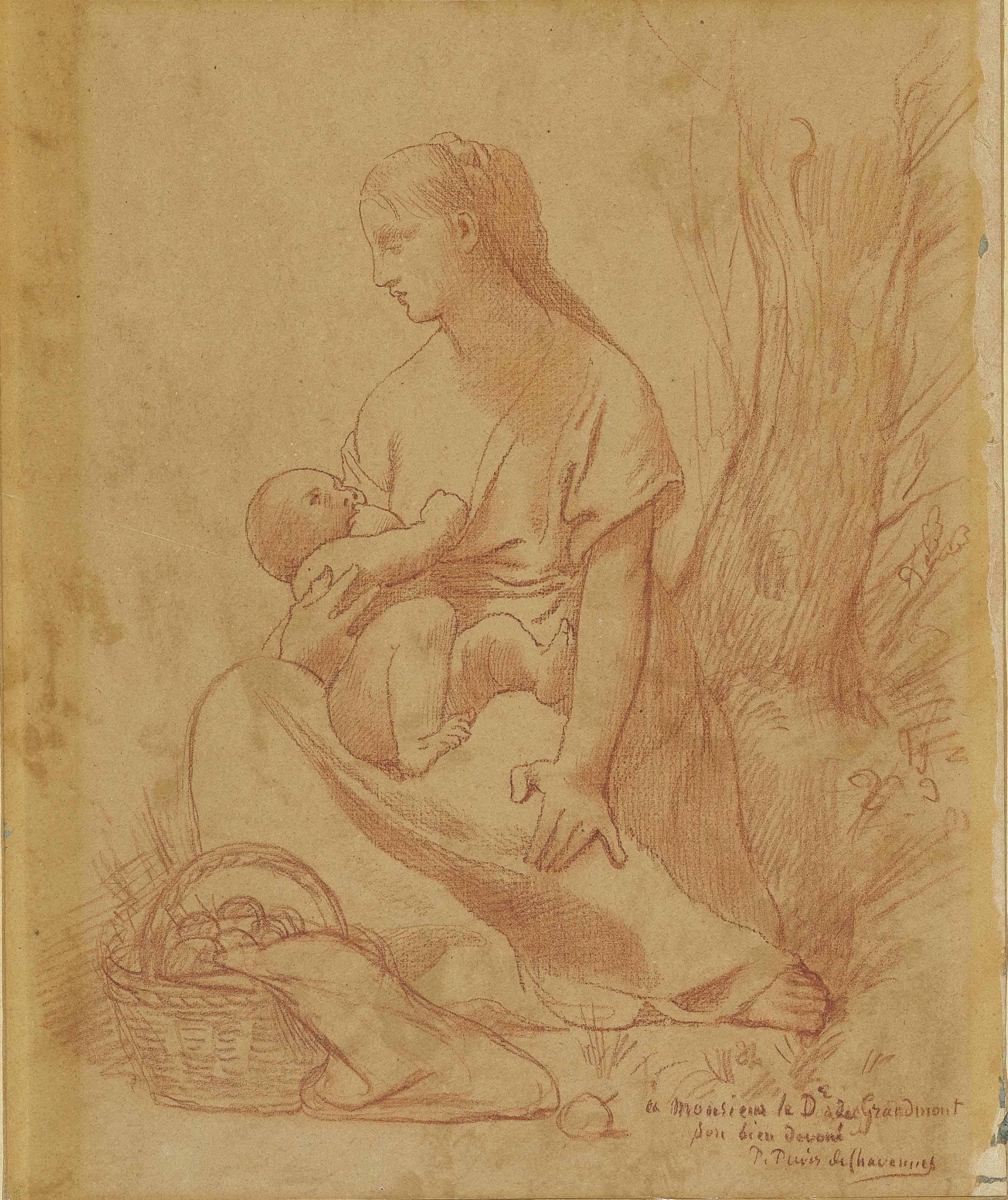 Pierre Puvis de Chavannes - A Mother And Child In A Landscape