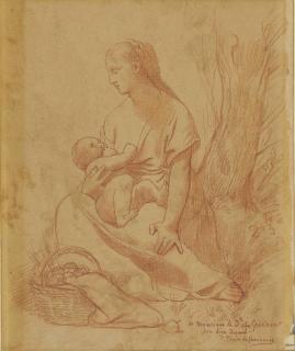 Pierre Puvis de Chavannes - A Mother And Child In A Landscape