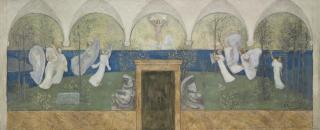 Pierre Puvis De Chavannes - A preparatory painting for Les Muses inspiratrices acclament le Génie, Messager de Lumière in the Boston Public Library